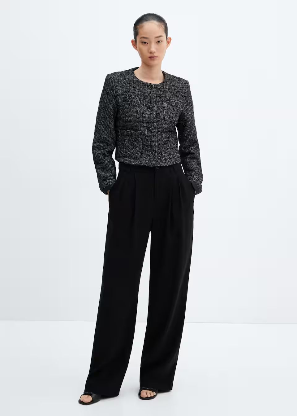 Tweed-jacke mit taschen -  Damen | Mango Deutschland | MANGO (DE)