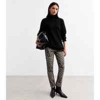 Women's Brown Leopard Print Straight Leg Jeans New Look | New Look (UK)