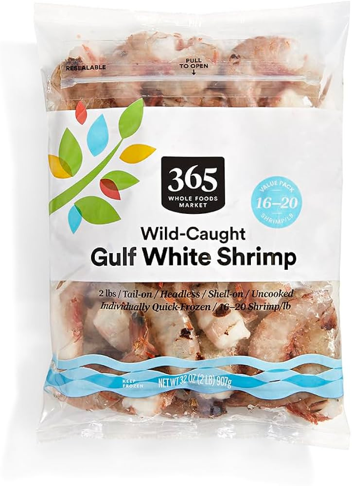 365 by Whole Foods Market, Wild White Gulf Shrimp 16/20, Frozen, 32 Ounce Value Pack | Amazon (US)