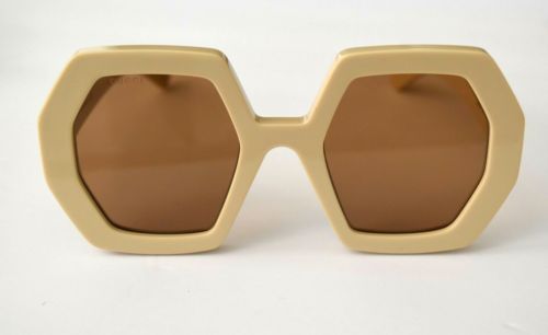 GUCCI Authentic Ivory Brown Geometric Oversized GG0772S 002 55-26-145 Sunglasses | eBay US
