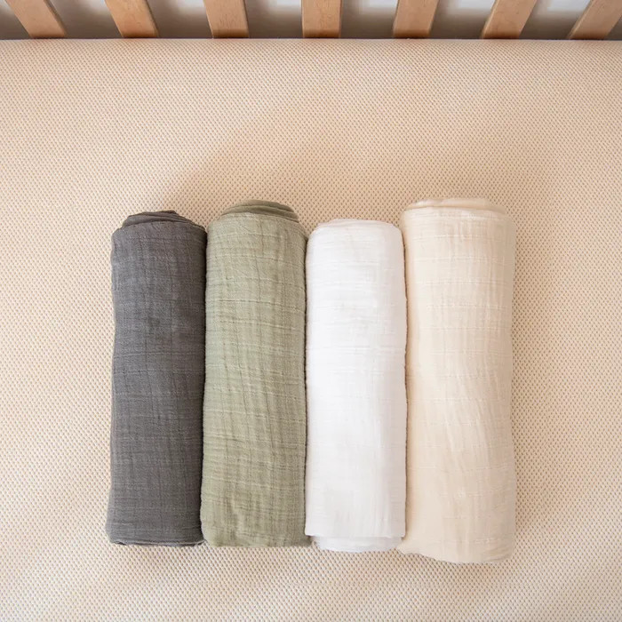 Organic Breathable Swaddle Blankets 4-Color Pack | Naturepedic