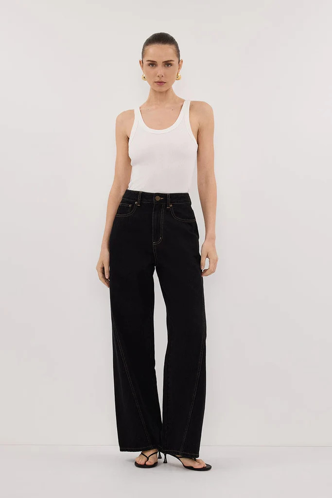 CARSON JET BLACK WIDE LEG JEAN | DISSH