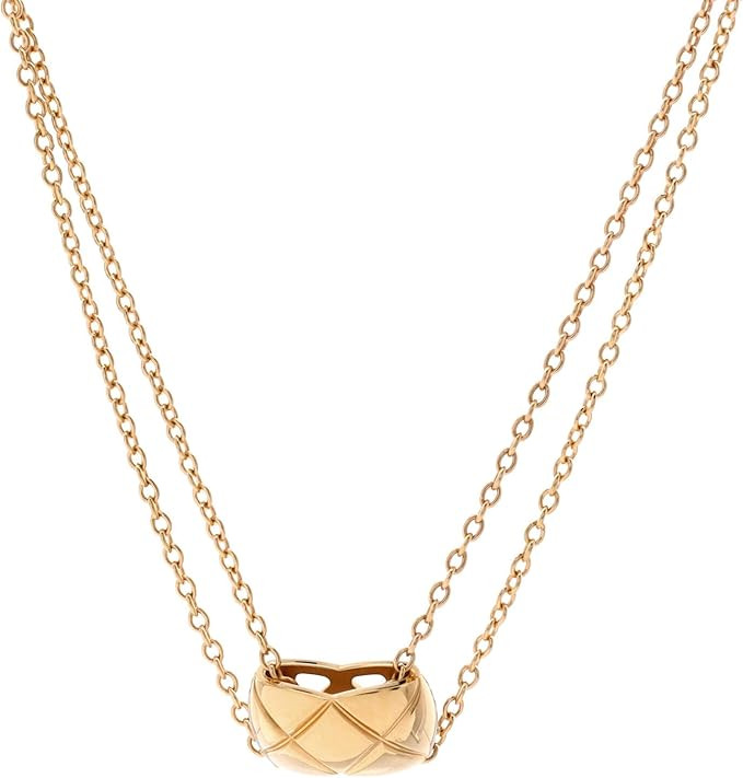 Amazon.com: Chanel, Pre-Loved Coco Crush Double Chain Pendant Necklace 18K Yellow Gold, Yellow Go... | Amazon (US)