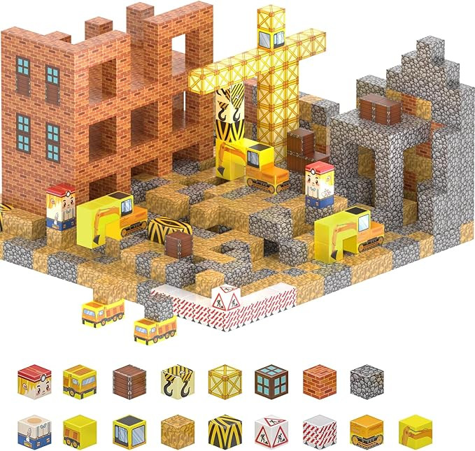 Magnetic Building Blocks for Kids, Magnetic Tiles Build Cubes Game, 100PCS STEM Educational Magne... | Amazon (US)