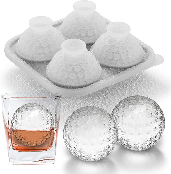 Nax Caki 3D Golf Ice Cube Tray, Large Golf Silicone Fun Shapes Whiskey Ice Mold with Funnel for C... | Amazon (US)