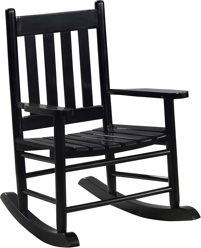 Coaster Home Furnishings Country Farmhouse Kids Solid Wood Rocking Chair Slat Back Black | Amazon (US)