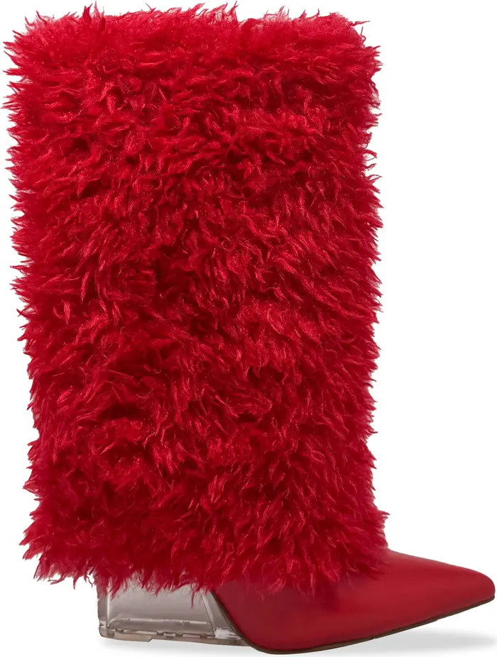 CHASE AND CHLOE Megham Faux Fur Wedge Heel Bootie (Women) | Nordstromrack | Nordstrom Rack