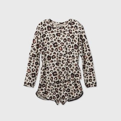 Women's Animal Print Beautifully Soft Long Sleeve Pajama Set - Stars Above™ Oatmeal | Target