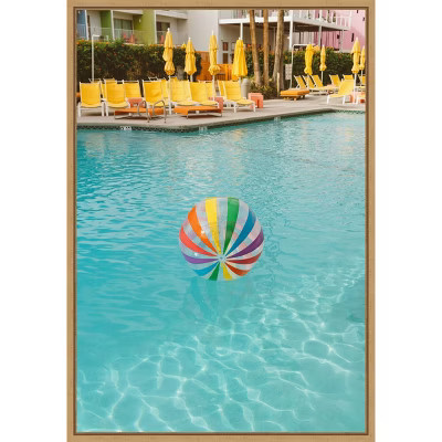 Amanti Art Palm Springs Pool Day by Bethany Young Canvas Wall Art Print Framed 23-in. W x 33-in. H. | Target
