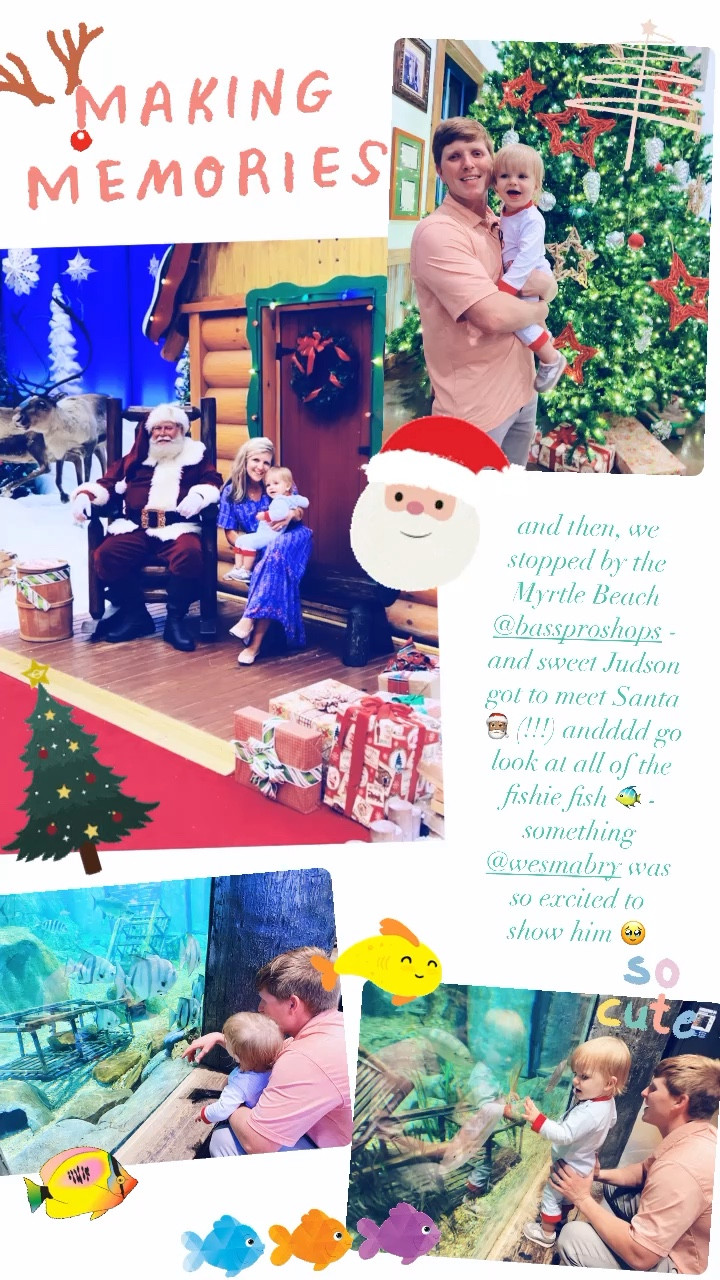 and then, we stopped by the Myrtle beach @bassproshops and sweet Judson got to meet Santa 🎅🏽 (!!!)  andddd go look at all of the fishie fish 🐠 - something @wesmabry was so excited to show him 🥹

#LTKfamily #LTKtravel #LTKbaby