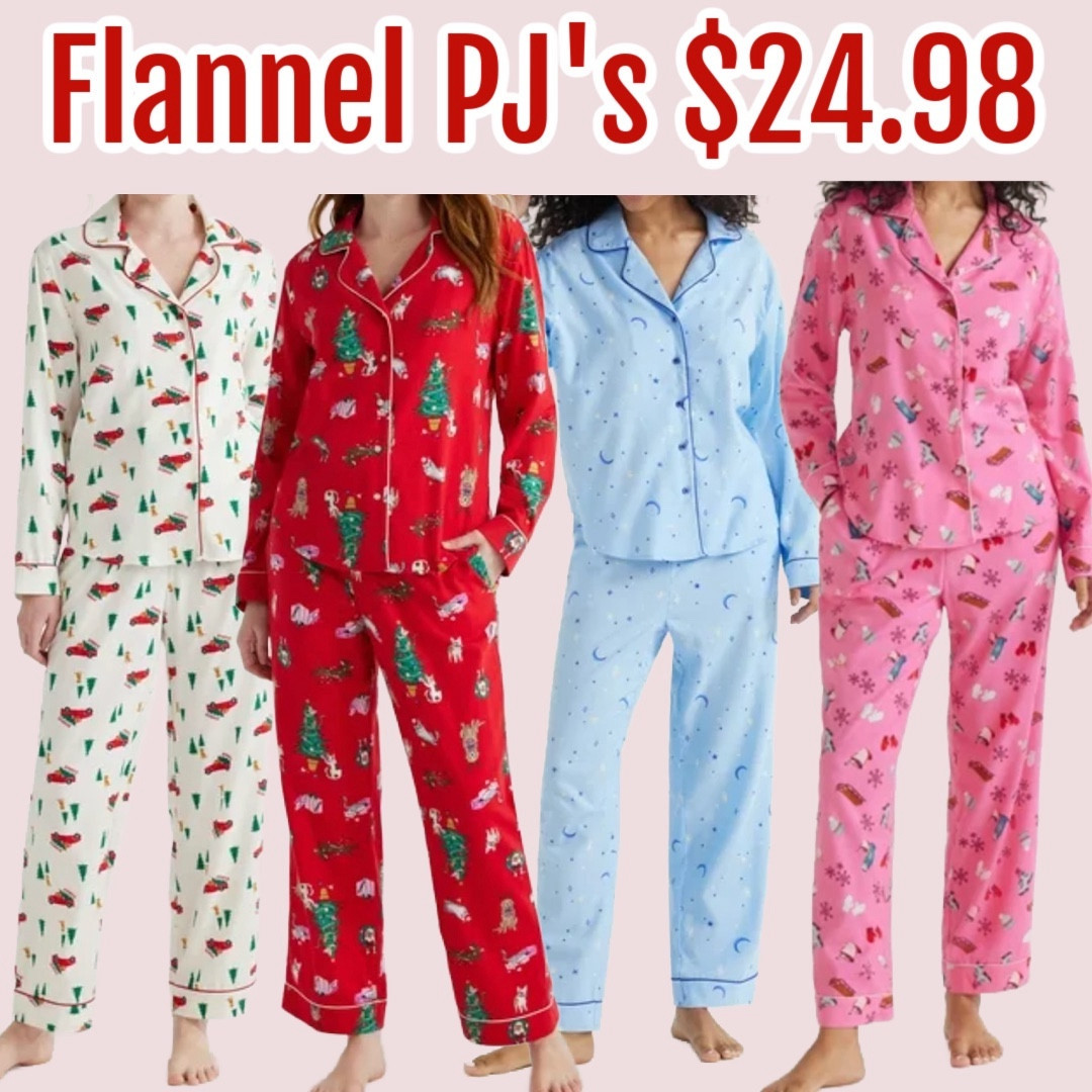 These 2 piece flannel pajamas come in 8 different fun prints and are available in sizes XS - 3X. They would make a great cozy gift. 🎁 

#LTKSeasonal #LTKGiftGuide #LTKfindsunder50