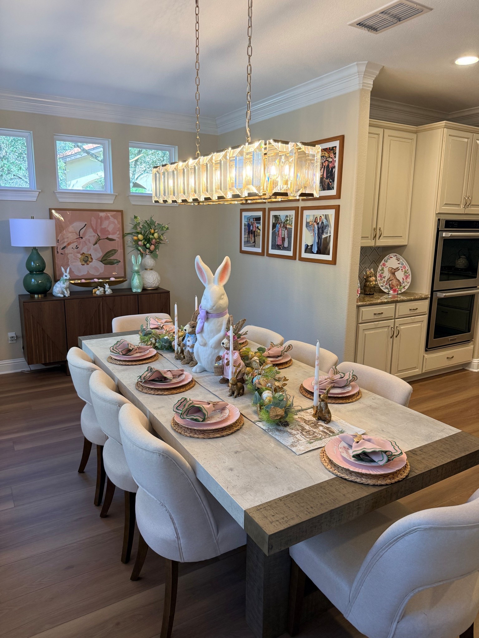 Easter Tablescape! Linked most of what I could, table bunnies and floral are from Hobby Lobby, plates are from Home Goods (incredible price!!)

#LTKHome #LTKSeasonal