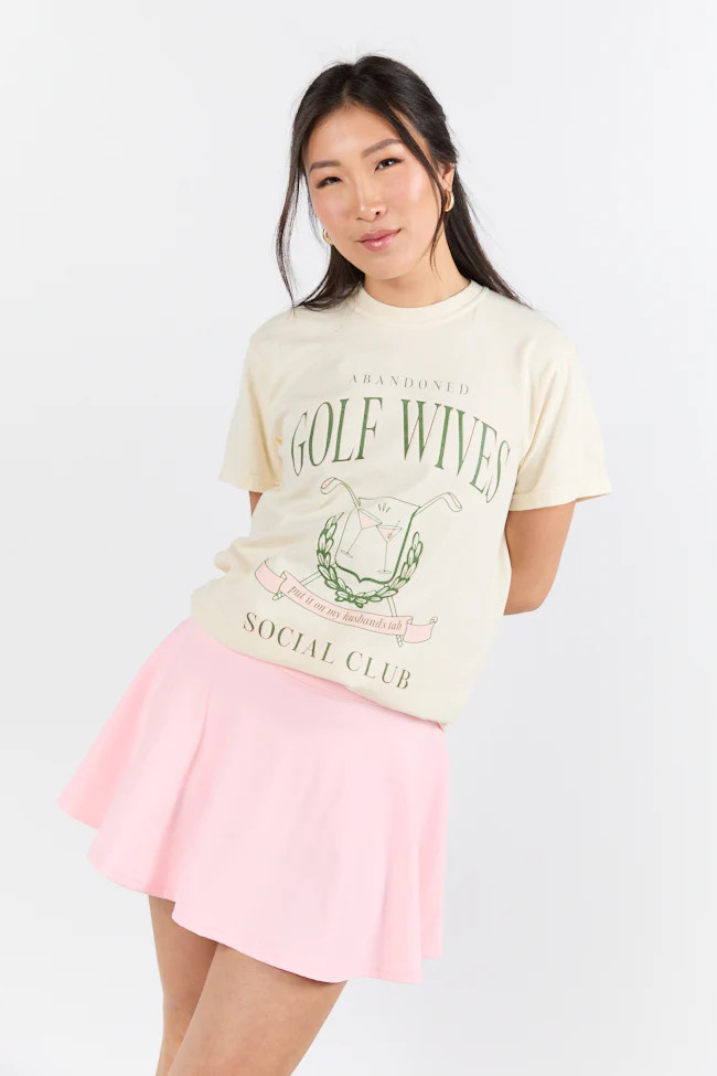 Golf Wives Social Club Ivory Graphic Tee | Pink Lily