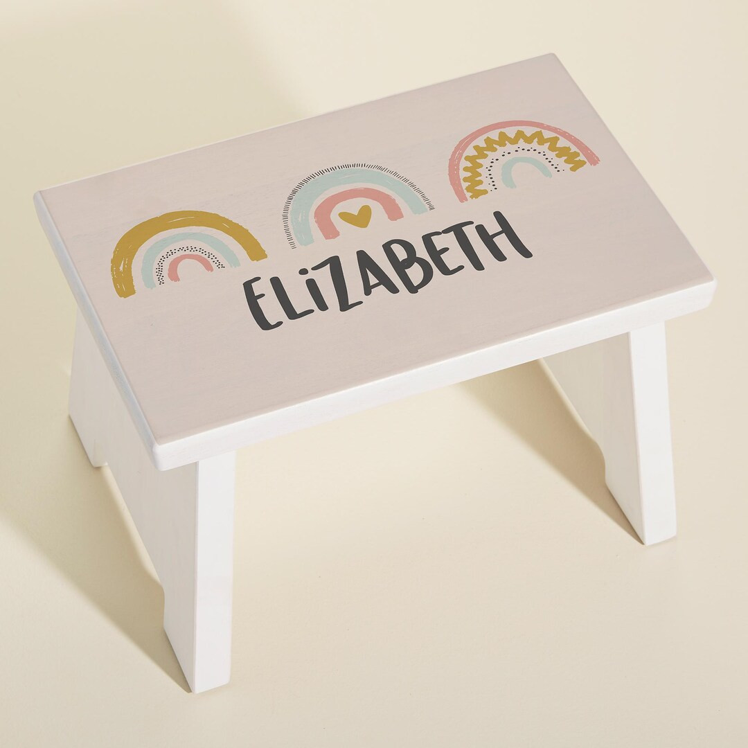 Boho Rainbow Personalized Kids Step Stool, Birthday Gifts, for Him, for Her, Birthday Gift, Child... | Etsy (US)