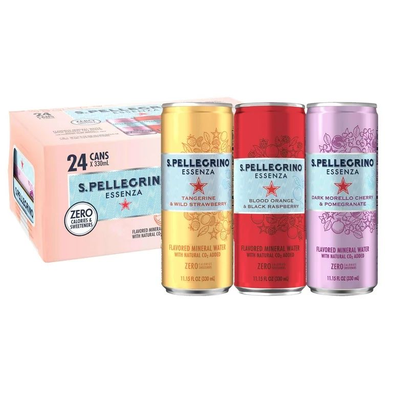 S.Pellegrino Essenza Flavored Mineral Water with Natural CO2 Added Variety Pack, 24 Pack of Cans ... | Walmart (US)