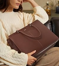 LOVEVOOK Laptop Tote Bag for Women, Leather Business Office Work Bag Computer Briefcase with Smal... | Amazon (US)