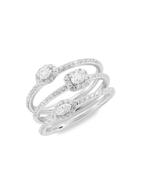 3-Piece 14K White Gold & 0.75 TCW Diamond Ring Set | Saks Fifth Avenue OFF 5TH