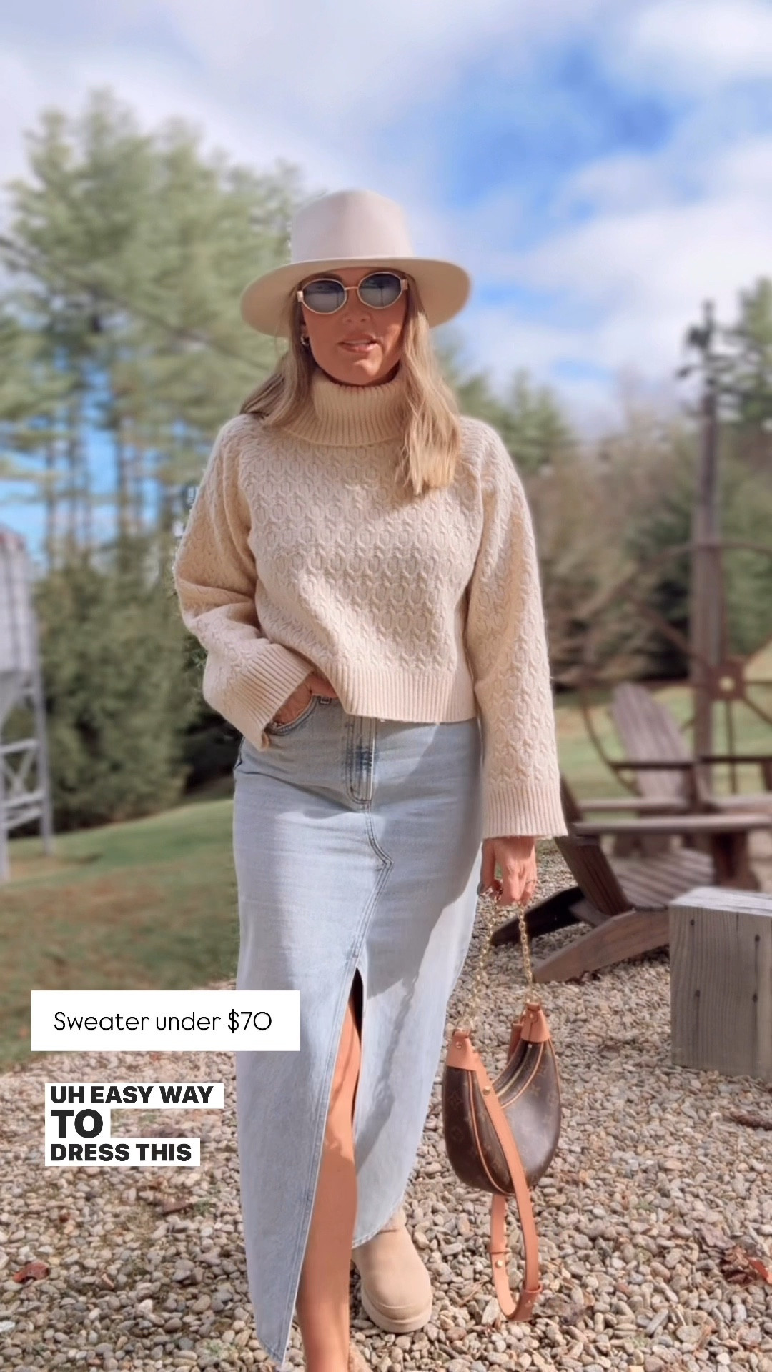 Thanksgiving day cozy outfit. Wearing a size small in this cozy knit sweater. This maxi skirt wearing a size 27 and these UGG boots would make the perfect gift for her.👏🏻🎅🏻🎁

#LTKOver40 #LTKFindsUnder100 #LTKGiftGuide