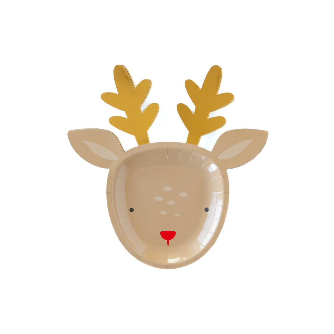 Dear Rudolph Reindeer Paper Plates | My Mind's Eye
