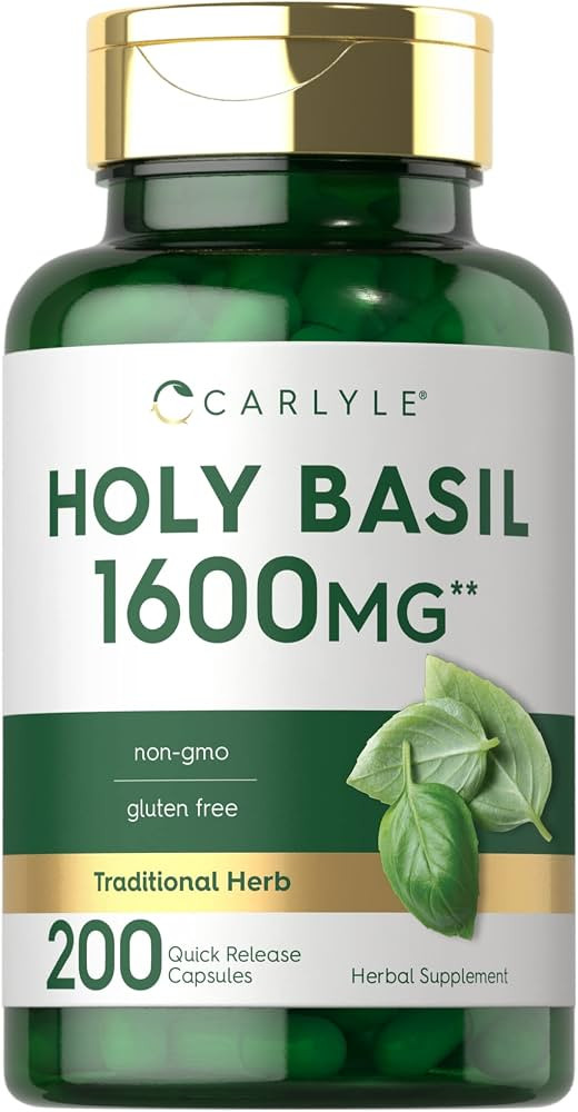 Carlyle Holy Basil Capsules 1600 mg | 200 Count | Tulsi Holy Basil Leaf Extract | Herbal Suppleme... | Amazon (US)
