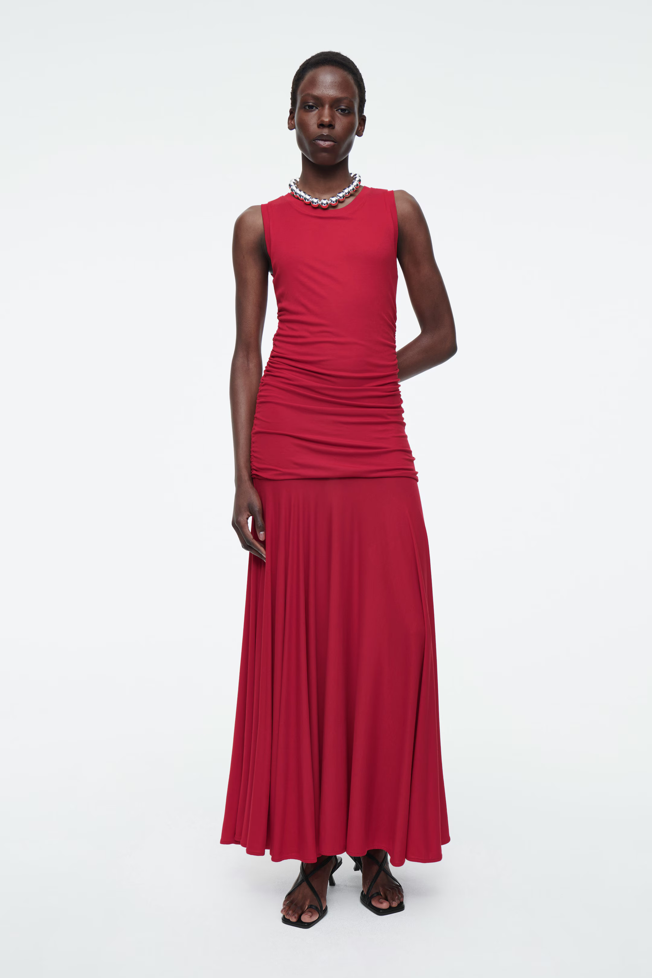 RUCHED MAXI DRESS - RED | COS (AU)