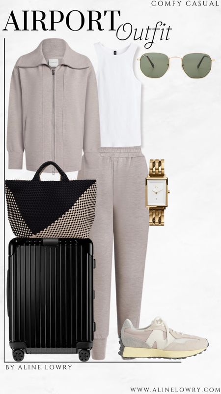 Airport outfit idea - comfortable neutral set for long flights. Casual chic travel outfit 

#LTKU #LTKTravel #LTKStyleTip
