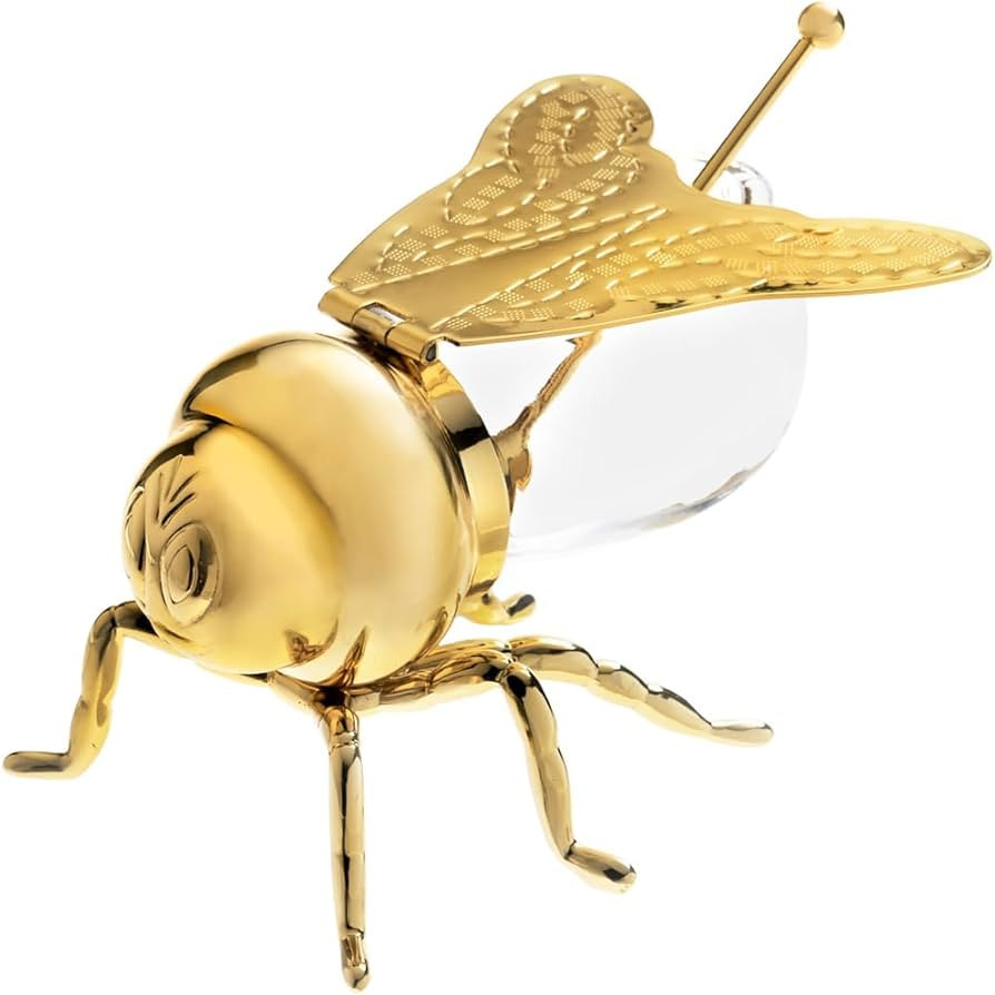 Godinger Honey Jar Gold Bee Themed Serverware Breakfast, Tea or Special Occasions | Amazon (US)