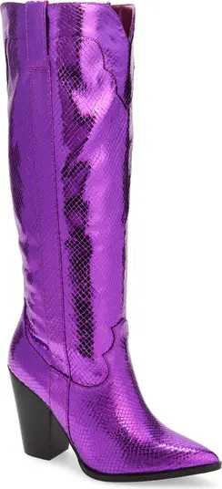Billini Francoise Pointed Toe Knee High Boot in Shiny Black at Nordstrom, Size 8 | Nordstrom
