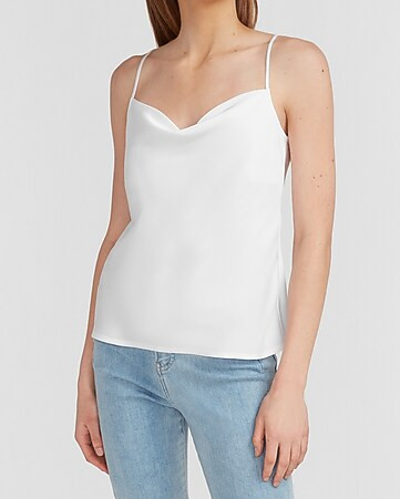 Satin Cowl Neck Cami | Express