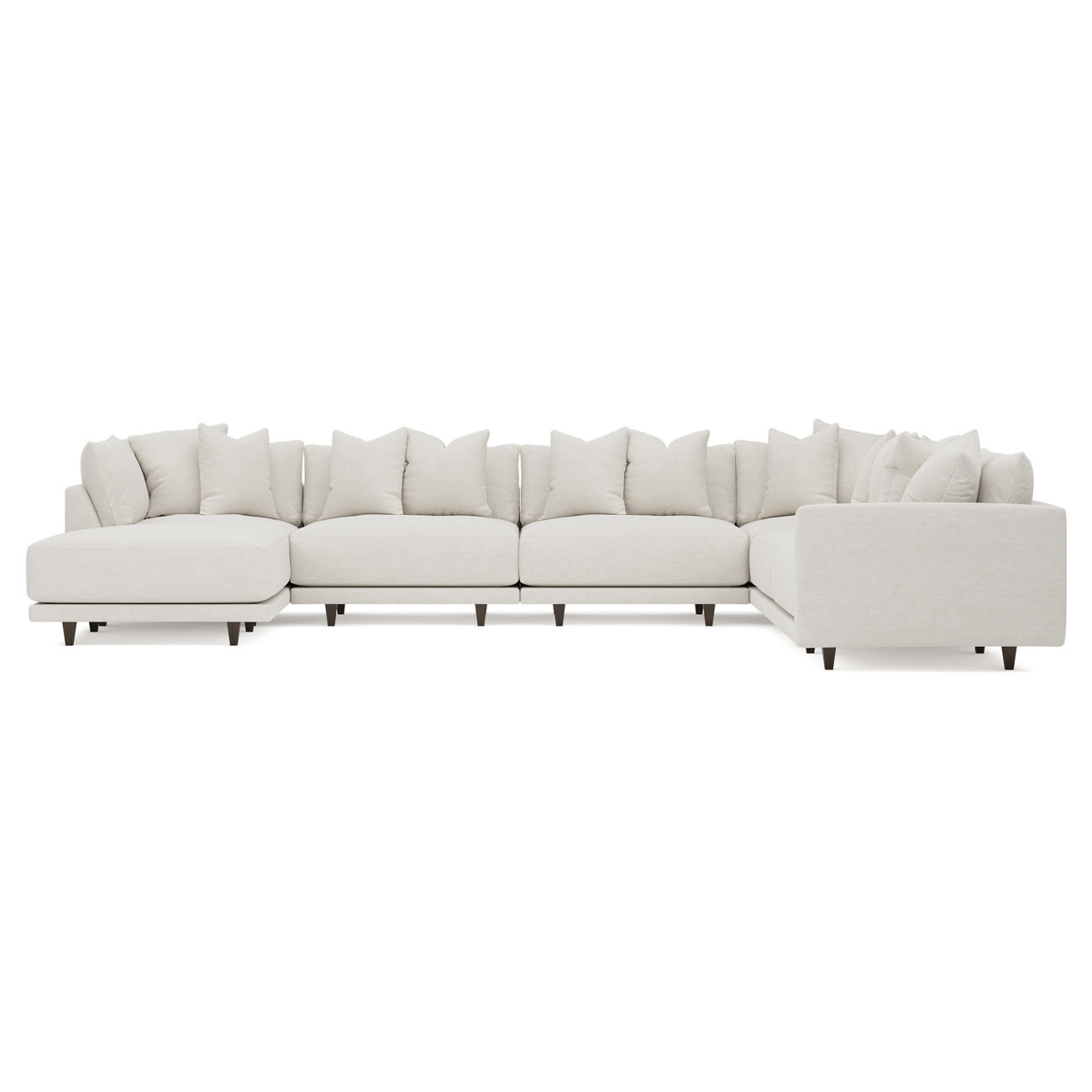 Toulouse Pearl Modular 7-Piece Corner Sectional With Ottoman - Left End - 166 | Kathy Kuo Home
