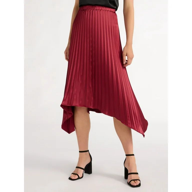 Scoop Women’s Pleated Midi Skirt, Sizes XS-XXL | Walmart (US)