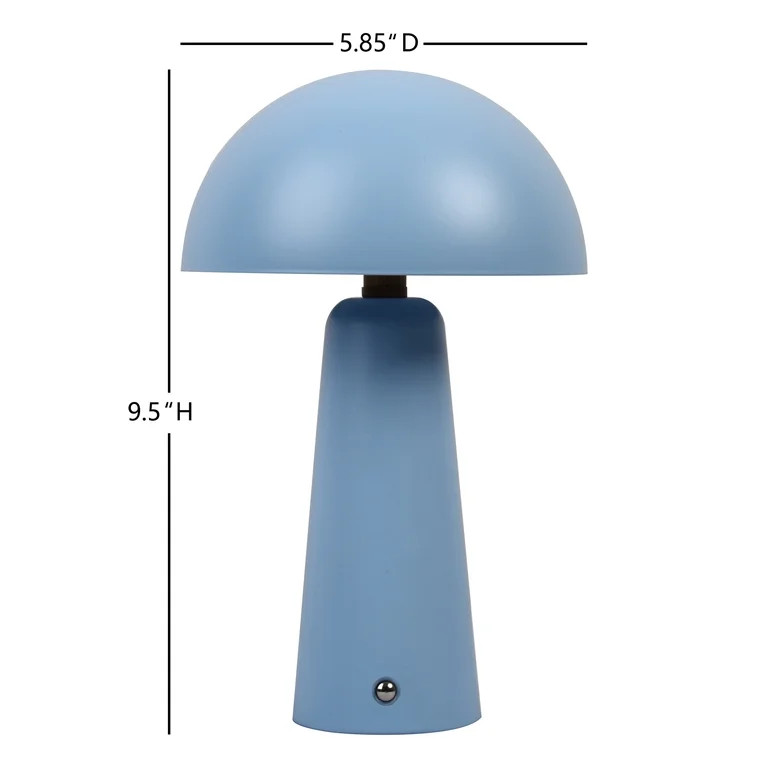 Better Homes & Gardens 9.5" Blue Dome Rechargeable LED Portable Lamp with Dimmable Touch Sensor | Walmart (US)