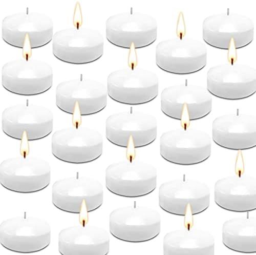 XYUT 2" White Unscented Dripless Floating Tealight Shape Candles Set (50 Pack) | Amazon (US)