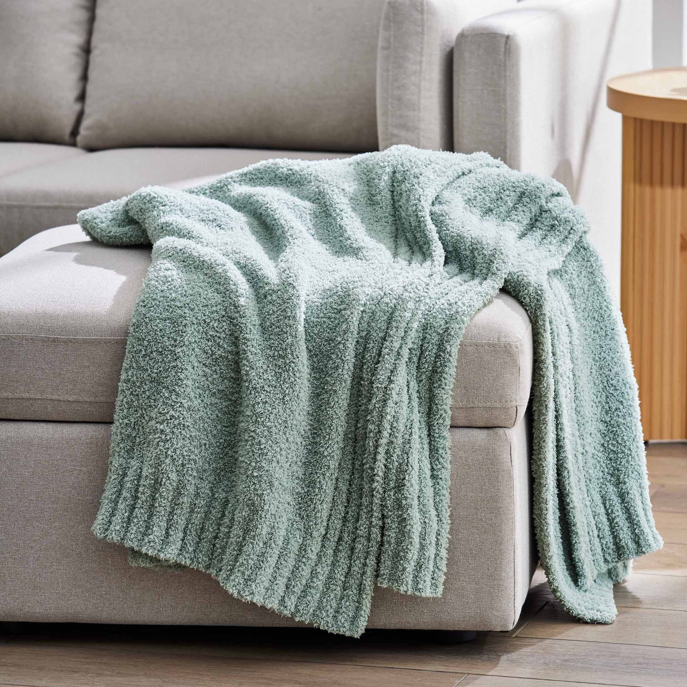 Better Homes & Gardens Soft Cozy Knit Oversize Couch Throw Blanket, Soft Green | Walmart (US)
