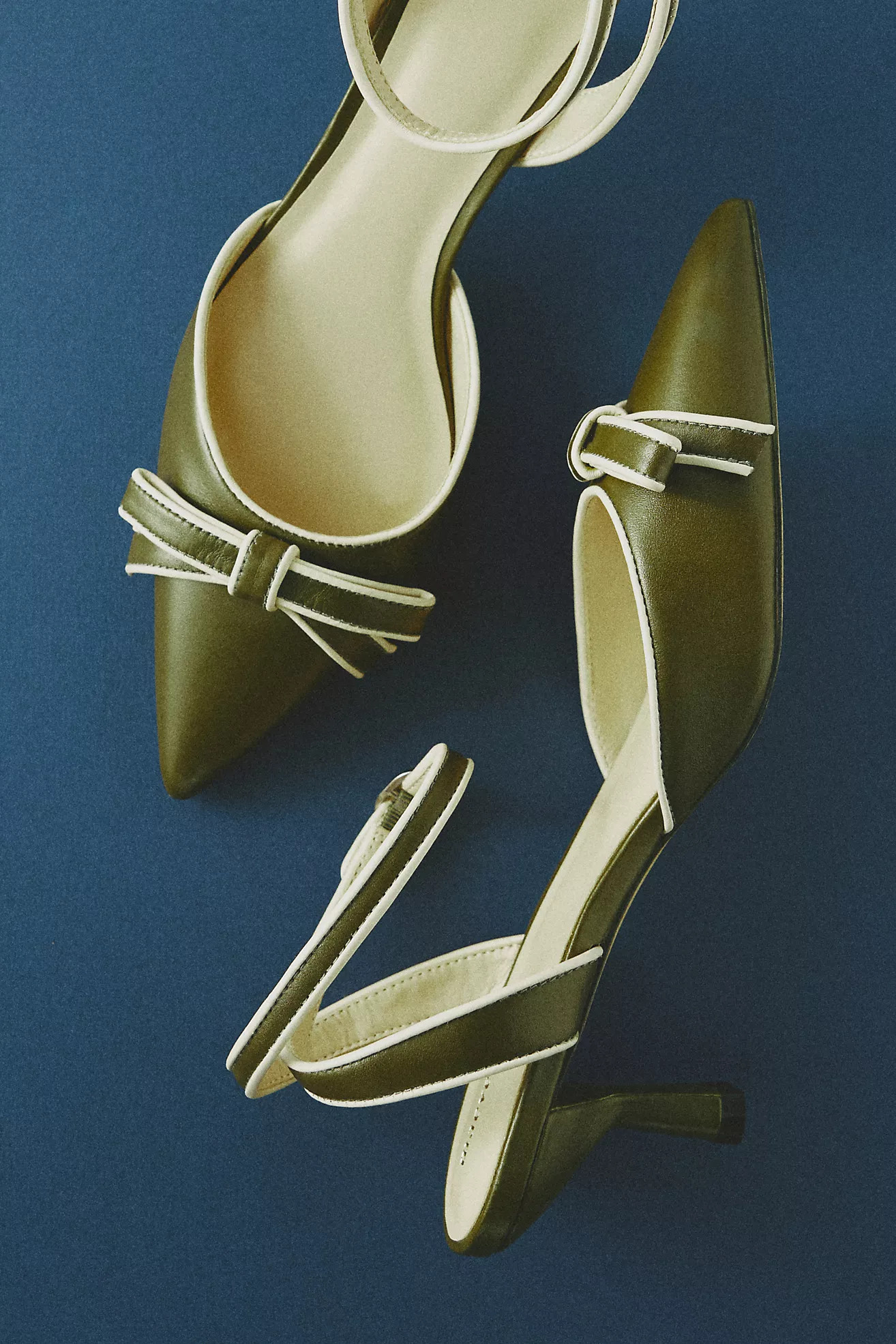 Maeve Pointed-Toe Ankle-Strap Bow Heels | Anthropologie (US)