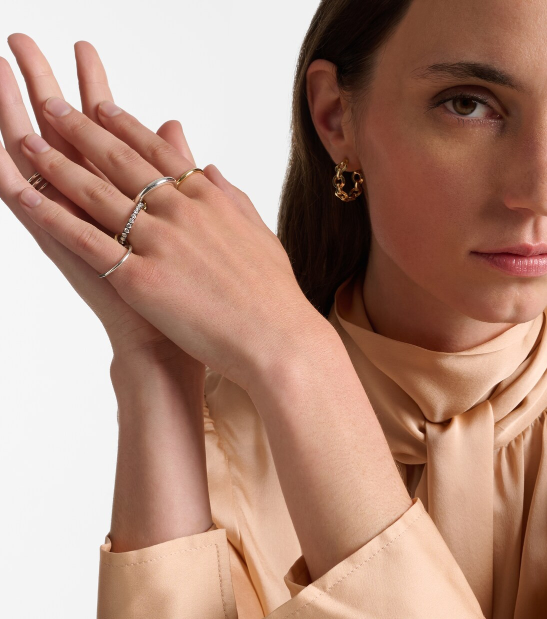 Janssen SG 18kt gold and sterling silver ring with diamonds | Mytheresa (US/CA)