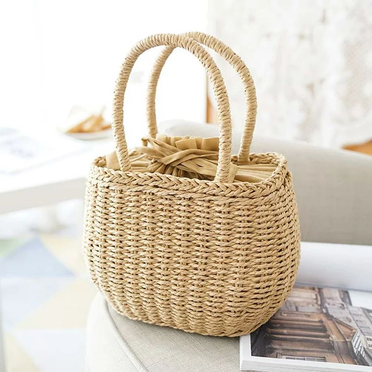 Women Straw Bags Woven Bag Summer Beach Rattan Shoulder Bag Bamboo Bag Handbag | Walmart (US)