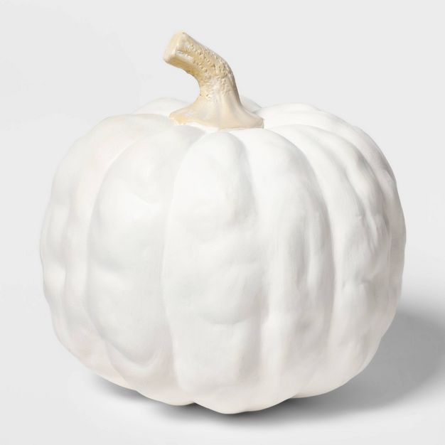 Falloween Small Sheltered Porch Pumpkin White Halloween Decorative Sculpture - Hyde & EEK! Boutiq... | Target