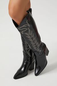 Faux Patent Leather Cowboy Boots | Forever 21 (US)