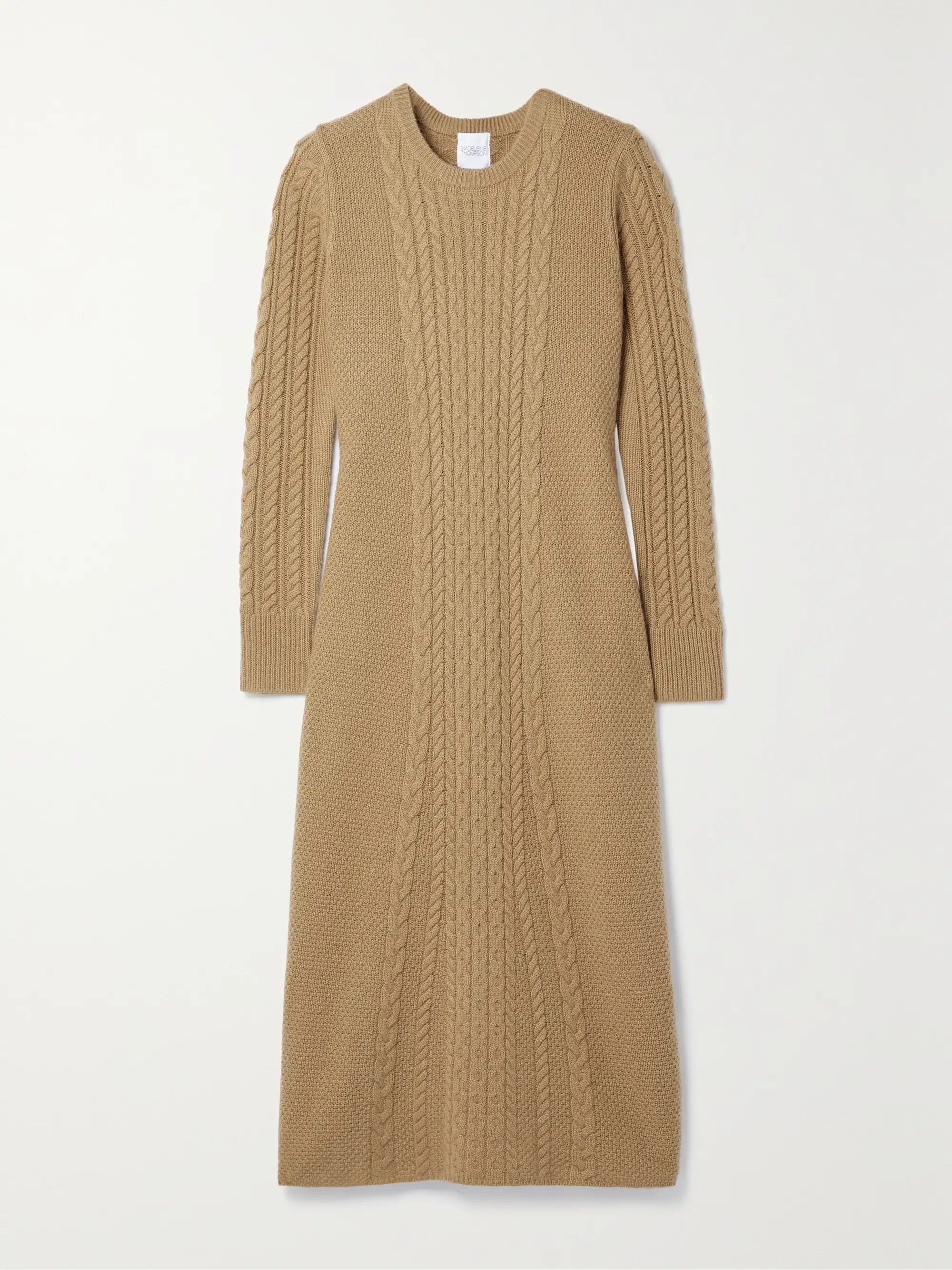 Yew cable-knit wool and cashmere-blend midi dress | NET-A-PORTER (US)