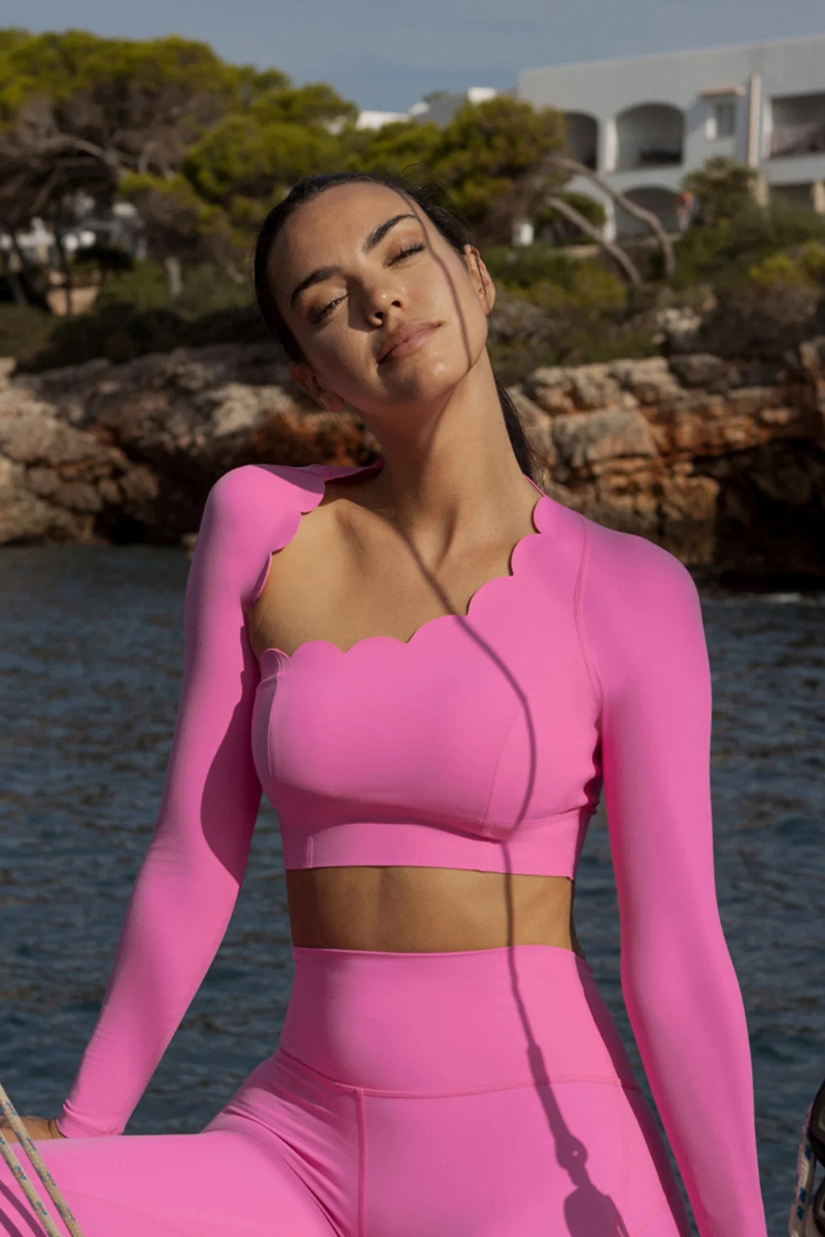 Asymmetrical Long Sleeve Crop Top | WISKIIACTIVE