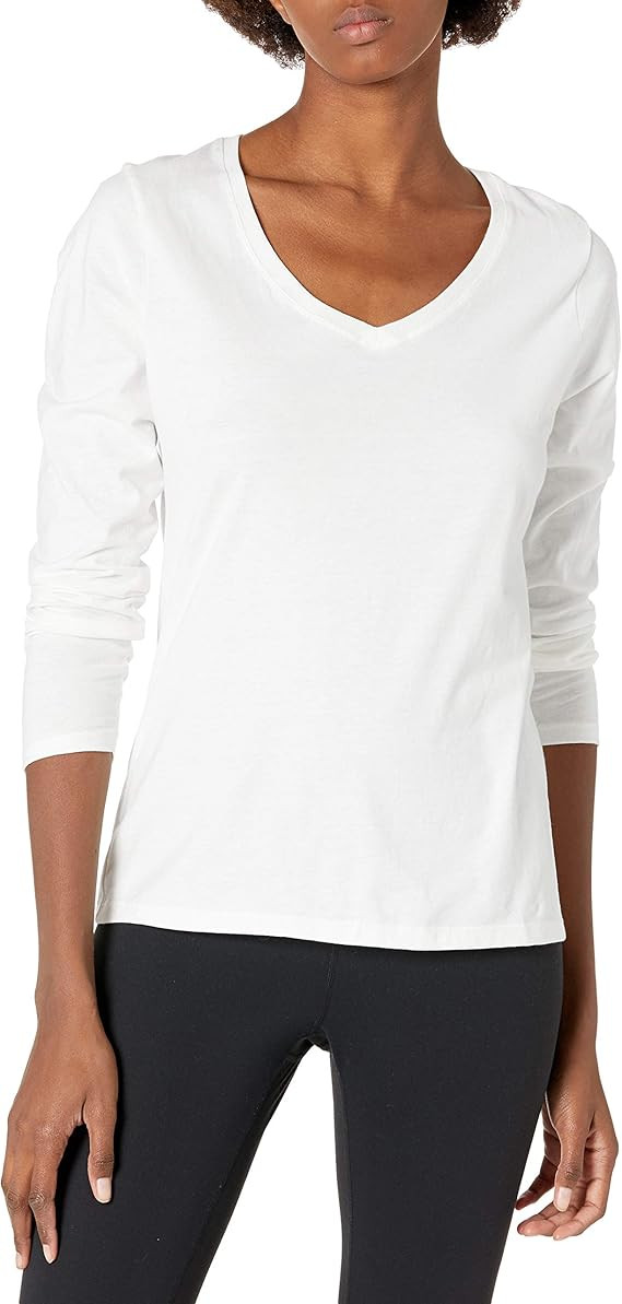 Hanes Women's V-Neck Long Sleeve Tee | Amazon (US)