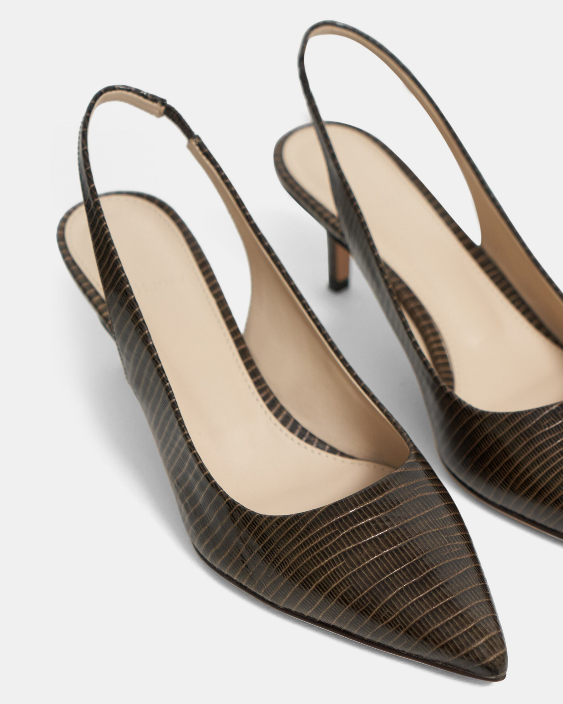 Slingback Pump in Lizard Print Leather | Theory Outlet