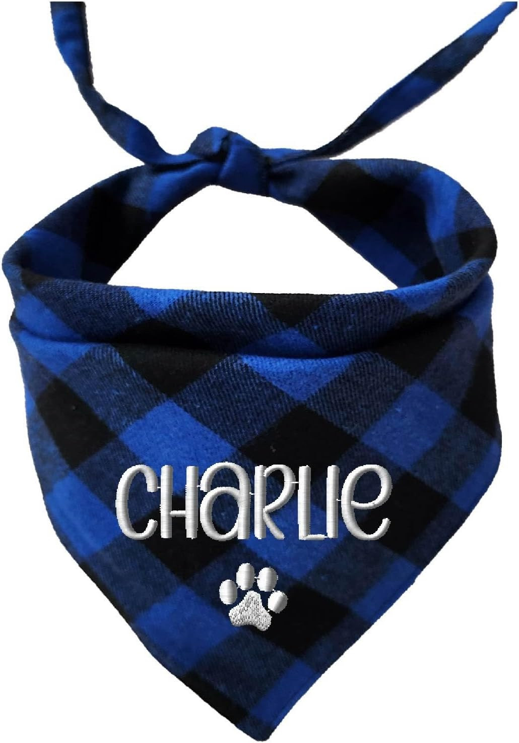 Buffalo Plaid Dog Bandana, Blue & Black | Amazon (US)