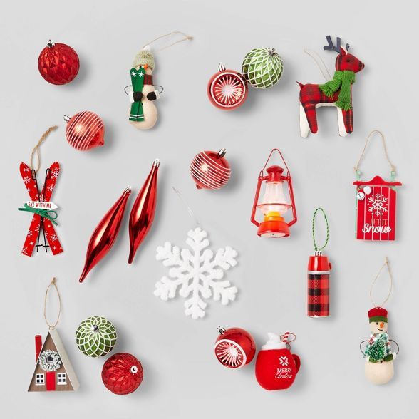 20pc Snowed In Red Christmas Ornament Kit - Wondershop™ | Target