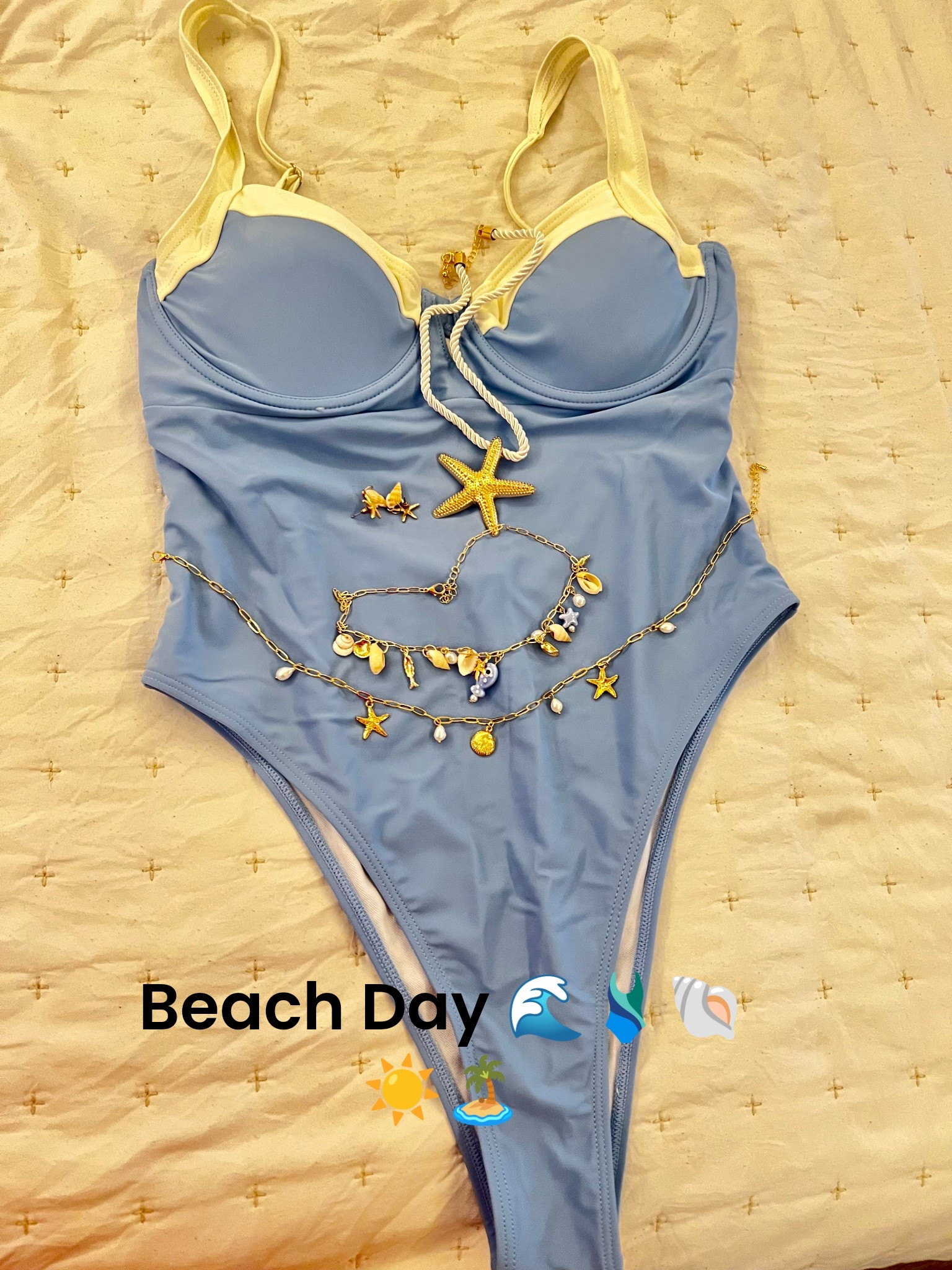 Beach day ☀️🏝️🌊🩱🏄🏻‍♀️🐚🌸💙

#LTKFindsUnder50 #LTKSummerEdit #LTKSwim