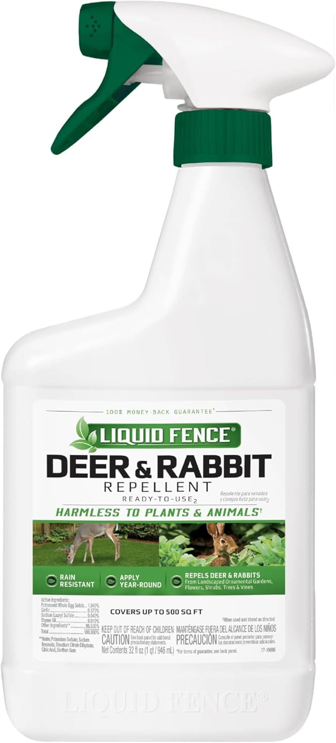 Liquid Fence Deer And Rabbit Repellent Ready-To-Use, Apply Year-Round, 32 Ounces | Amazon (US)