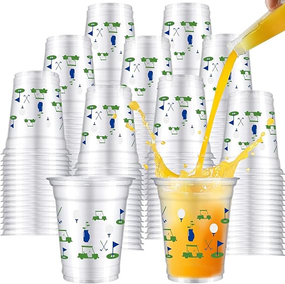 VDESFUEBY 50Pcs Masters Golf Ball Party Cups Disposable Drinking Clear Plastic Cups12oz Home Spor... | Amazon (US)