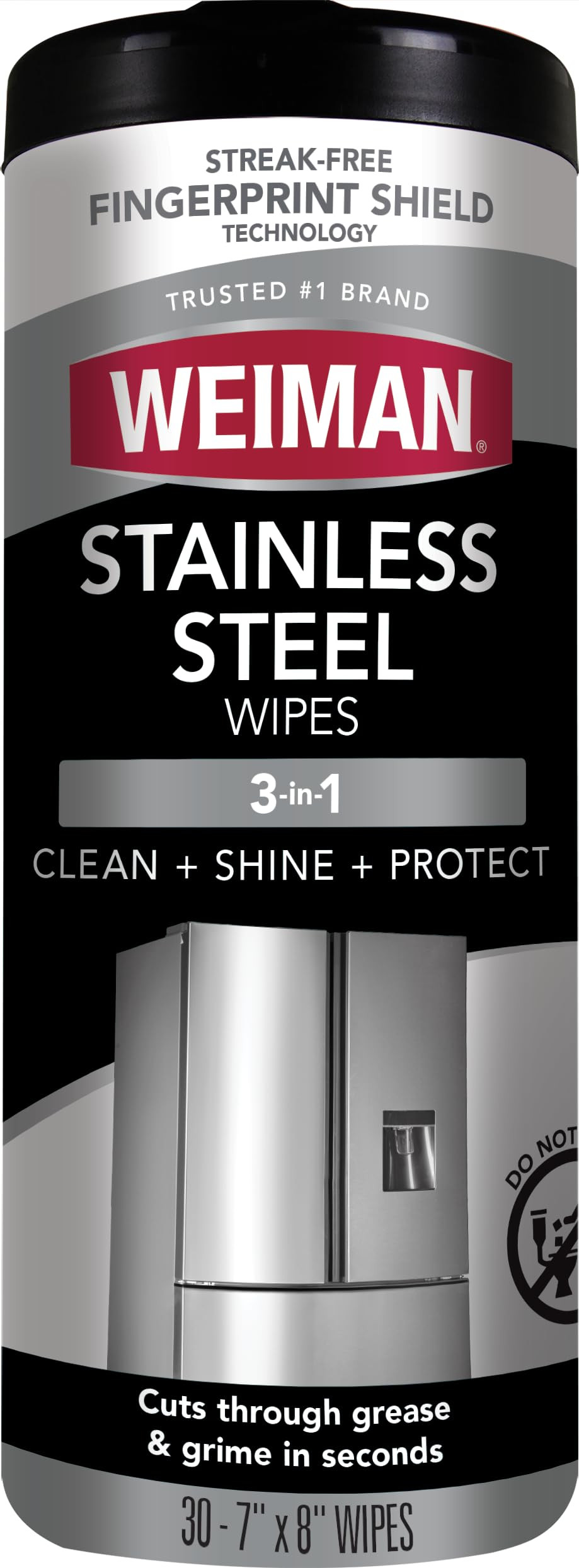 Weiman Stainless Steel Cleaner, 30 Count Cleaning Wipes, Removes Dirt, Grime, and Grease, No Stre... | Amazon (US)