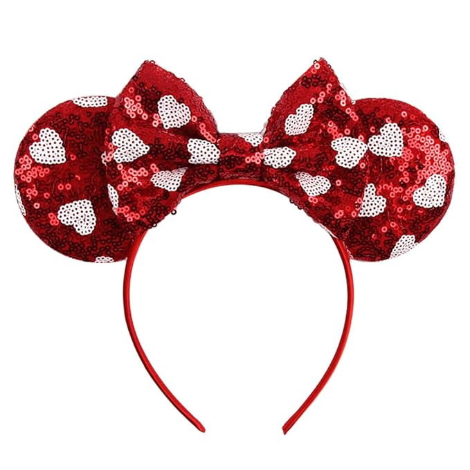 Foeran Mouse Ears Headbands Shiny Bows Mouse Ears Glitter Party Princess Decoration Cosplay Costu... | Amazon (US)